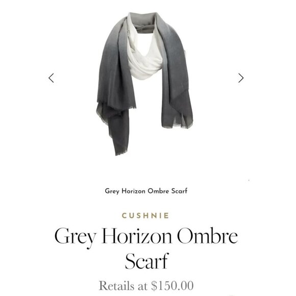 Cushnie Black White Ombre Print Fringe Polyester Rectangular Scarf - Picture 5 of 6